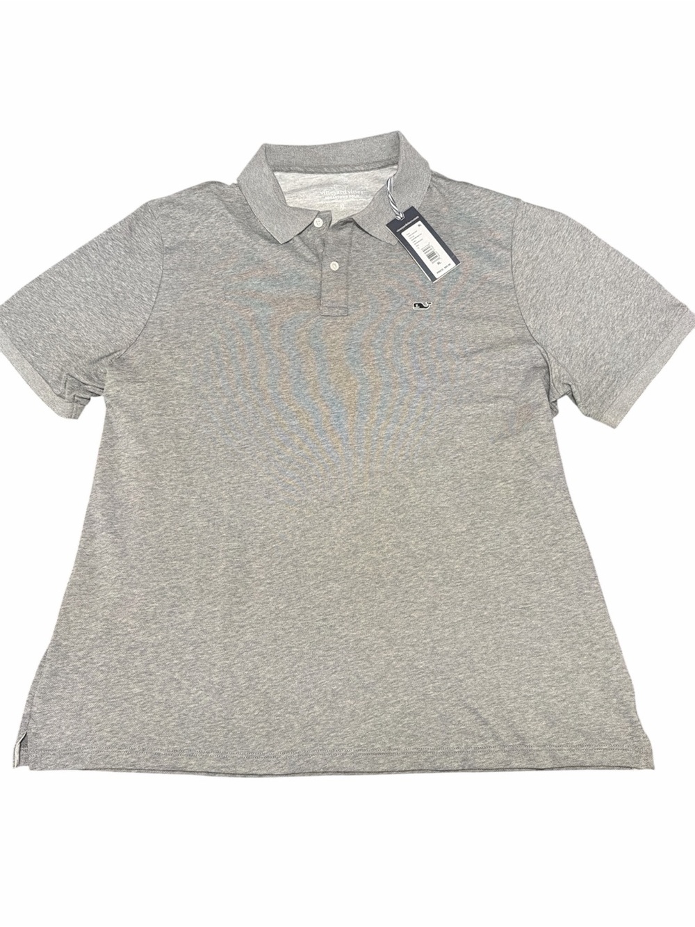 Vineyard Vines Edgartown Polo Shirt Mens XL Gray Short Sleeve Whale